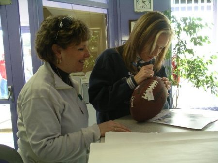 dallas cowboy cheerleader signing kyle's ball