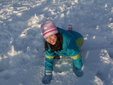 Allison playing in the snow