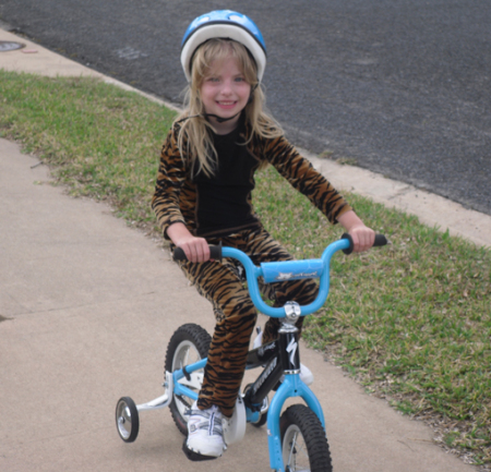 AJ on her bike