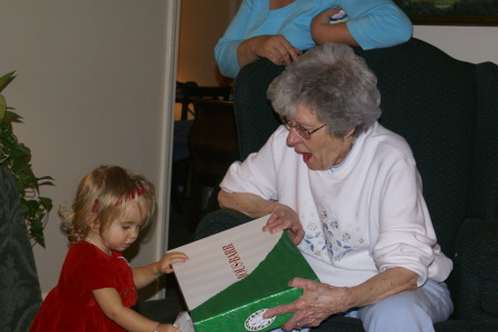 Mallory - helping granny Ruby Darr in sebree