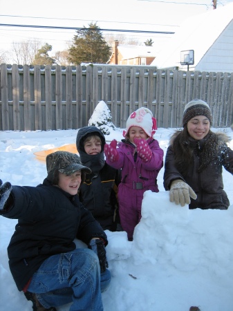 My kids in the snow