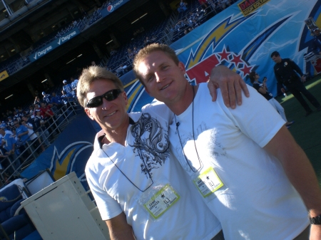 Father & Son on the field at the Charger game