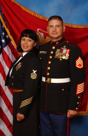 Rick and I in military uniform