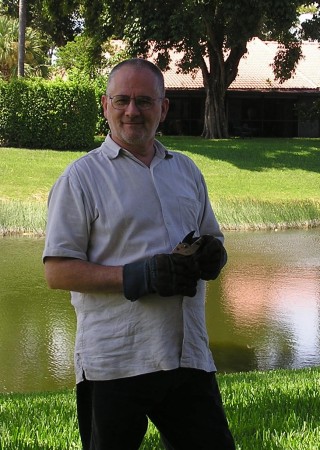 Tending the garden, by the lake