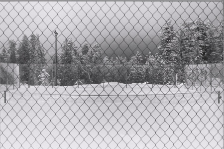 THE TENNIS COURTS AFTER THE SNOW HAD FALLEN