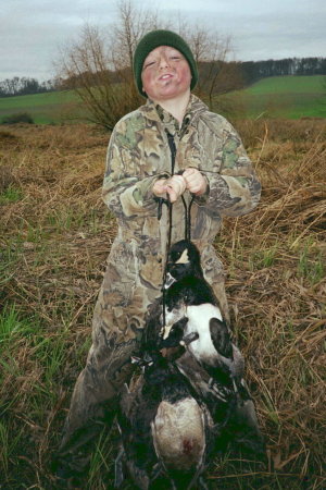 Connor with a load of waterfowl