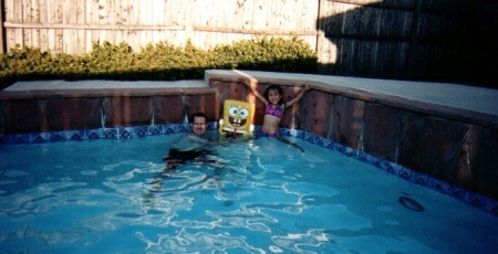 Swimming with Breanna and Spongebob.