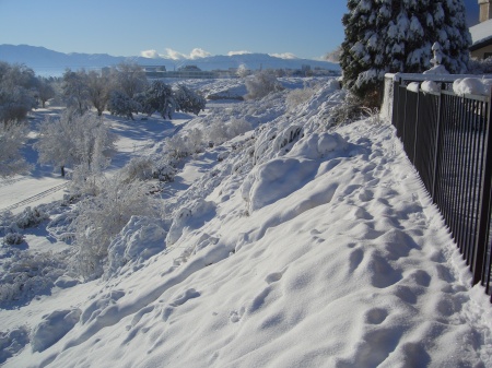 The side of our bluff looking south.