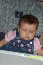 Slepping in the high chair