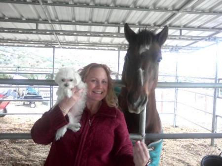 Me with my dog and my dads horse