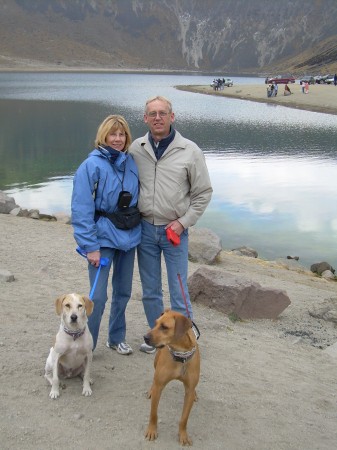 Kathy & Me and our granddoggers -Mexico 2008