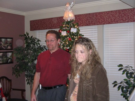 Stephanie and Dad at Christmas