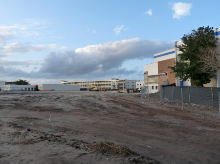 The new classroom building are 3 stories tall!