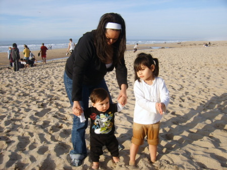Me and the babies at the beach
