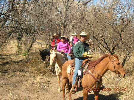 That's me in the lead, with a group of friends