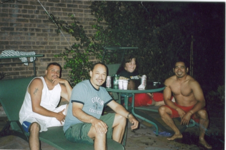 me and friends cooling off at the pool..