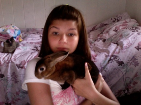 Chelsey and Becky our bunny