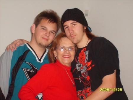 My two sons and their granma...xmas 2008