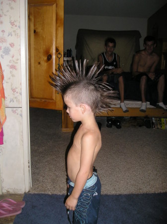 Zac with his mohawk