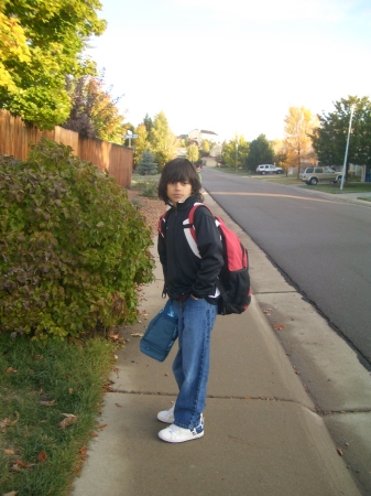 Mathew going to school