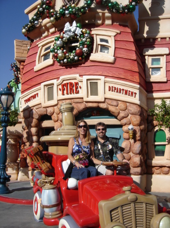 Steve and I driving around Toon Town.  12-08