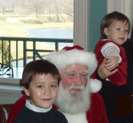 Grandsons visiting Santa - 2008