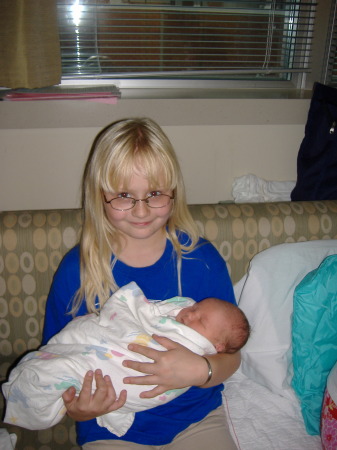 Aunt Judith holding Camryn 1 day old