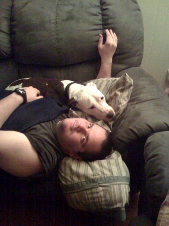 My son Anthony and  my dog Pete