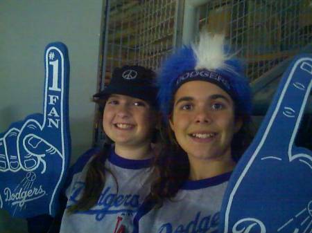 My Daughter & Friend at the Dodger game