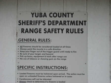 Yuba County Sheriff's Dept. Range Safety Rules