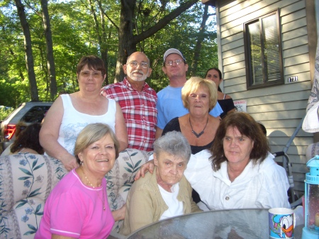 my mother she wearing the white coat