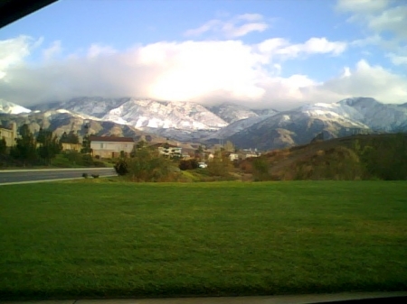 Mountains with snow, view from my house.