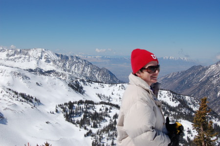 Barb at top of SnowBird March 2007