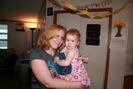 Taylor and Mommy at Ethan's bday party