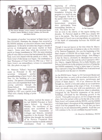 RSHM Sisters' History at St. Anne's Pg.2