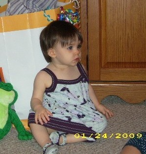 My granddaughter Maddie on her 1st b-day.