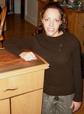 Kara with cabinet she made for me