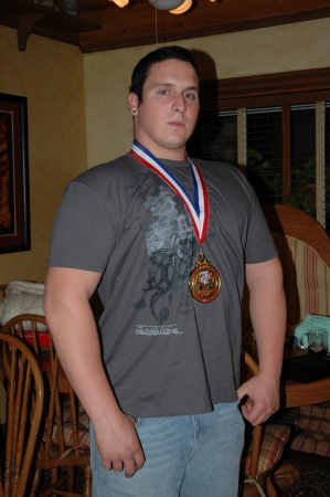Jon with Gold Medal in Bench Press