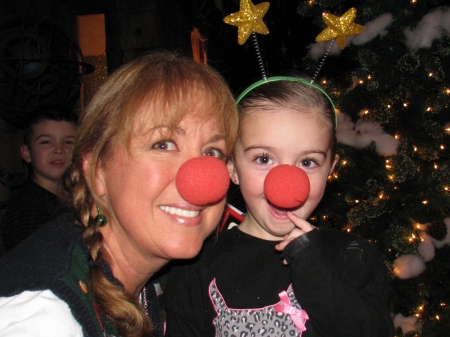 Comparing noses with granddaughter Jozlyn!