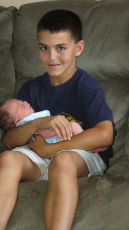 my other son Juliano holding Vincent