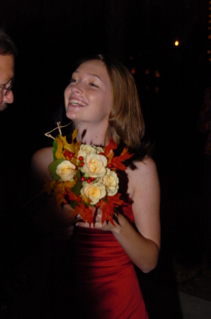 Daughter Ashley catches the bouquet