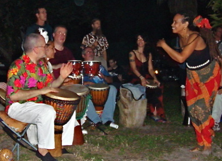 Drumming for the dancers