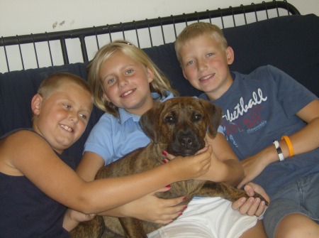my kids and my sisters boy & our dog