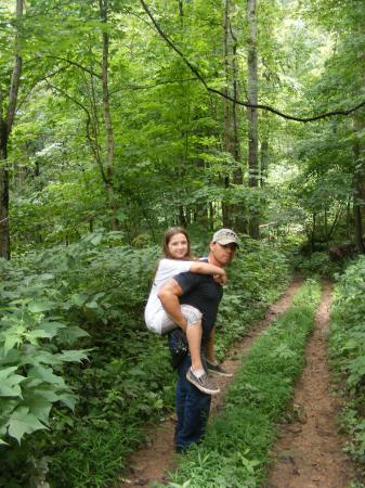Danny and Elizabeth .. us hiking