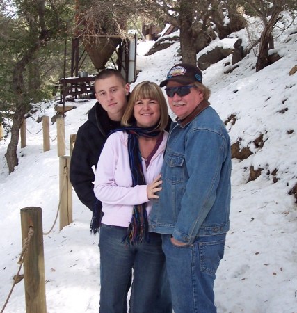 son, me and hubby in the mtns
