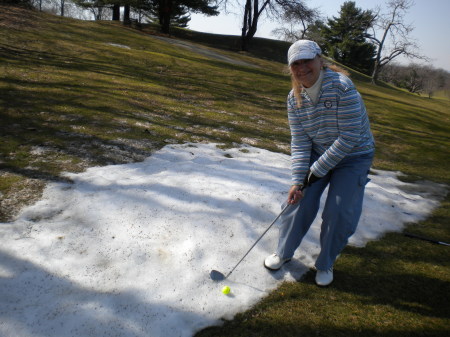 Golfing in the snow