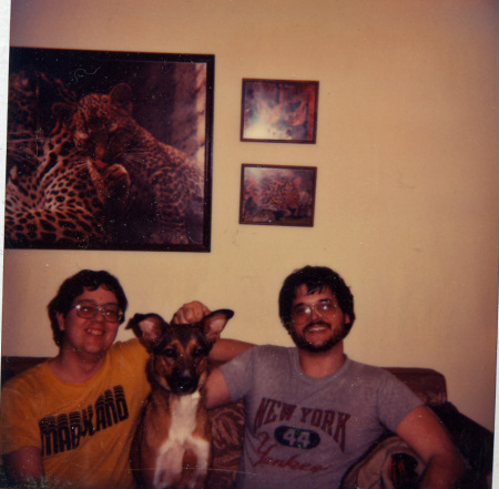 1980:My brother in-law, Heidi the dog, and me