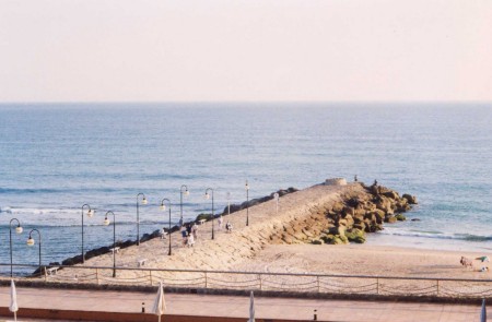 View of the beach from the hotel