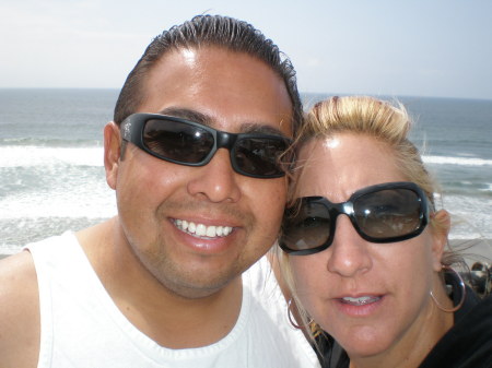 Me and wife at the beach 08