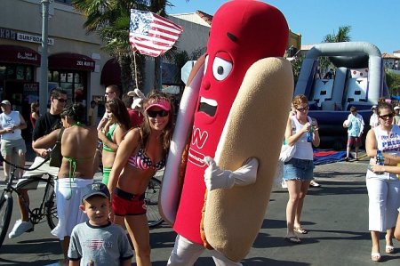 With the Hot Dog Guy